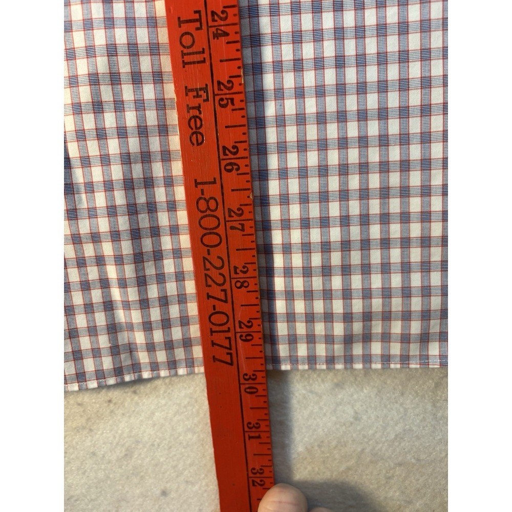 UNTUCKit Men's XL Wrinkle Free Button Down Shirt Orange Plaid Vinhas Cotton Off - Picture 7 of 7